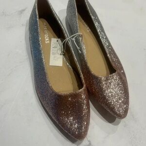 Chic Glittery Silver and Pink Flats